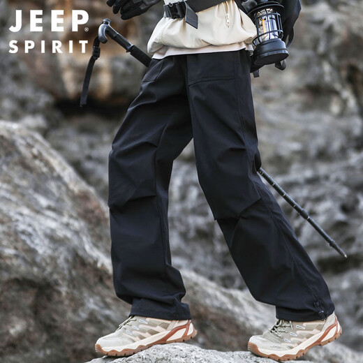 JEEP SPIRIT Jeep American overalls men's autumn and winter loose outdoor assault paratrooper sweatpants black XL