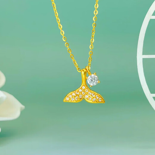 18K gold necklace six-claw pendant color gold rose gold au750 classic six-claw four-claw pendant accessories DIY 18K gold six-claw (single six-claw)