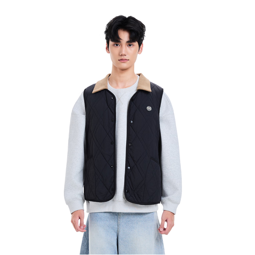 Snow Flying (SNOWFLYING) Autumn and Winter Vest for Men and Women Same Style Warm Home Versatile Outerwear and Inner Sheep Wool Removable Lapel Quilted Vest Mocha Mousse L (Recommended 110-125Jin Jin equals 0.5kg)