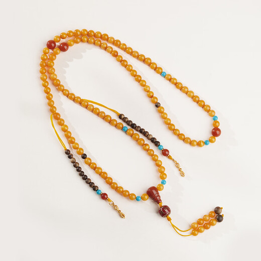 Potala Palace Beeswax Southern Red Agarwood 108 Beads Necklace Bracelet Ash Beads 925 Silver Bracelet Pendant Birthday Gift for Men and Women