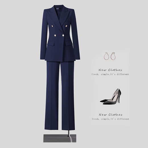 Business suit suit for women 2025 new high-end workplace interview formal wear women's suit jacket work clothes black jacket + micro-flared pants L