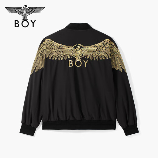 BOY LONDON Autumn and Winter trendy cotton-padded jackets for men and women, embroidered baseball collar jackets, cotton-padded jackets, N29900, black S