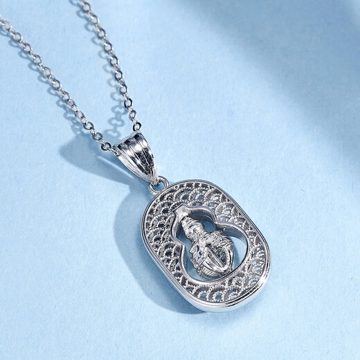 Meluxe PT950 platinum necklace, gourd pendant, fluona pendant, birthday gift, about 4.13g (free silver chain)
