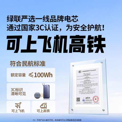 Green Alliance 3C certified, can be used on airplanes, super power bank, iPhone 17 power bank, comes with 20,000 mAh 45W fast charging, large capacity mobile power supply, suitable for Apple 16, Xiaomi