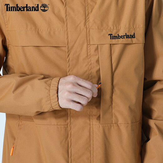 Timberland添柏岚冲锋衣男秋冬户外徒步登山外套防风工装连帽硬壳夹克A695W A695WP47/小麦色/新款刺绣标 XS/165
