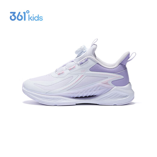 361°风透6.0儿童跑鞋25冬男女小中大童轻弹缓震旋钮运动鞋 紫35
