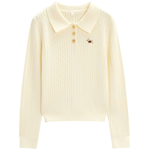 IEF/Aiyifu 2025 winter and spring new style Korean style simple casual commuting temperament daily versatile woolen top apricot one size