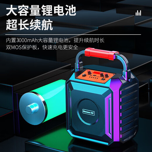Newman K97 square dance audio outdoor high-volume wireless Bluetooth speaker small home card radio portable portable stall speaker WeChat payment voice broadcaster K97 standard version without wheat - free 32G song U disk official standard