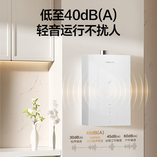 Vanward Bailu P6 DC inverter, national subsidy 15%, 16-liter gas water heater, natural gas boosted water servo, constant temperature, silent, energy-saving, pear white