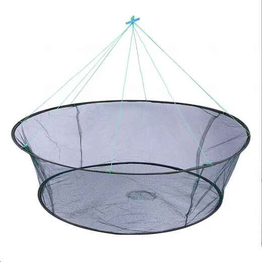 Fishing net open folding lifting net fishing net shrimp net lobster net fishing net lifting fish net moving net diameter 200 cm bottom diameter 150 (10 packs of bait + accessories