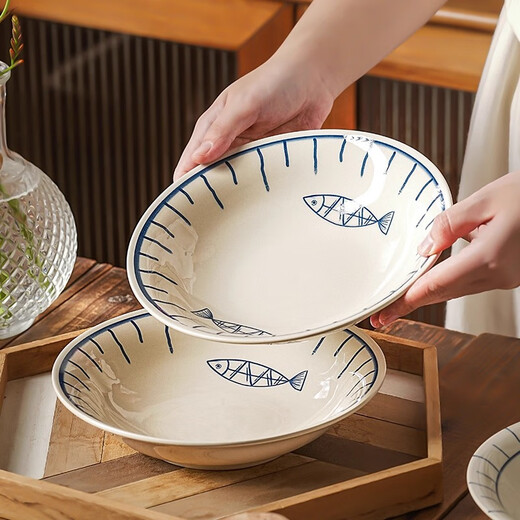 Garson dish set household light luxury high-value ceramics 2025 new Japanese style bowls, plates, chopsticks and tableware moving to new home gift