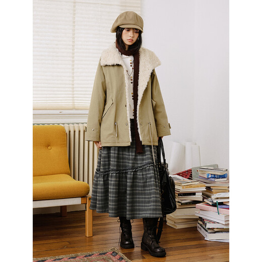 OCTOPUSME Octopus Home 10/31 New at 20:00 Fleece collar workwear-like down jacket Khaki M