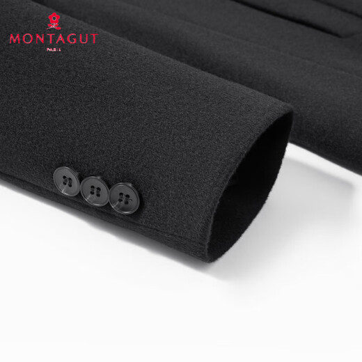 Montagut Wool Silk & Goose Down Warm Winter Men's Woolen Coat Thickened Warm Goose Down Jacket Dark Gray M /48