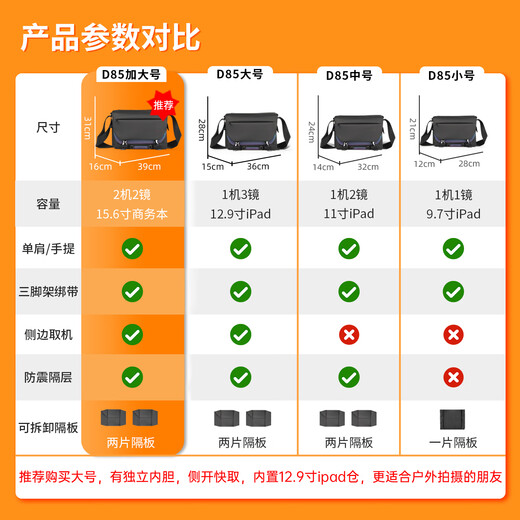 CWATCUN shoulder camera bag photography bag crossbody shoulder professional camera bag high-value men and women commuting suitable for Fuji sony Sony Canon Leica SLR camera bag