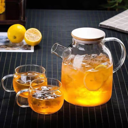 Craftsmanship glass teapot large capacity teapot thickened teapot household flower and fruit tea cold kettle living room cold kettle cold kettle 1800ml 1800ml