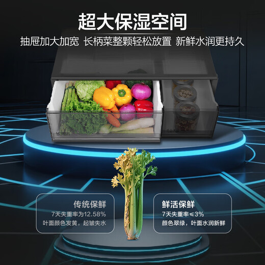 Haier Xiaohonghua 2.0 548-liter cross-shaped four-door dual-system dual-cycle household refrigerator with first-class energy efficiency BCD-548WGHTDC9FSU1 20% national subsidy
