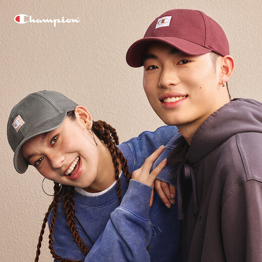 Champion Fashionable Peaked Cap Women's Visor Baseball Cap Genuine Square Mark-Dark Pink Adjustable