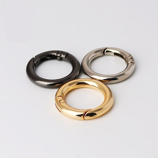 Accessories: Carry ring, spring ring, metal ring, key ring, split ring, mobile phone pendant, accessories, spring buckle, light gold inner diameter 19mm, 2 pieces