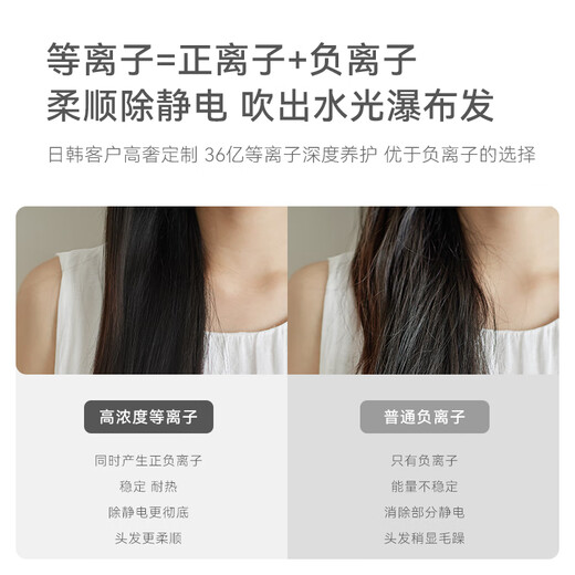 Olayks instant high-speed hair dryer home hair dryer negative ion upgraded plasma hair care student dormitory high wind high power low noise fast drying hair dryer gift gift upgraded 3.6 billion plasma free hair dryer with order