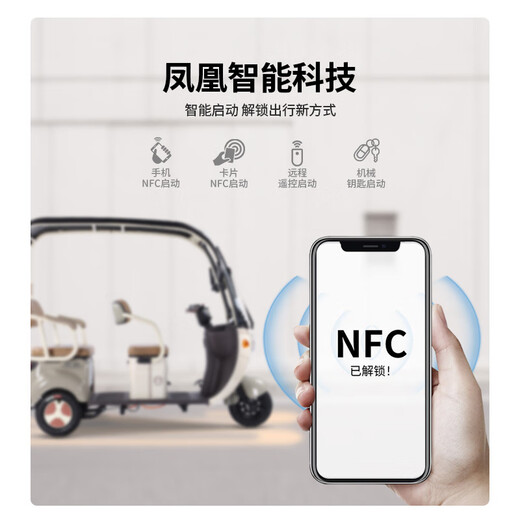 Phoenix Fengya electric tricycle household electric motorcycle adult electric vehicle small tricycle electric vehicle with shed Chaowei battery 800W power model + 60V20A lead-acid + battery life of about 42.5 kilometers