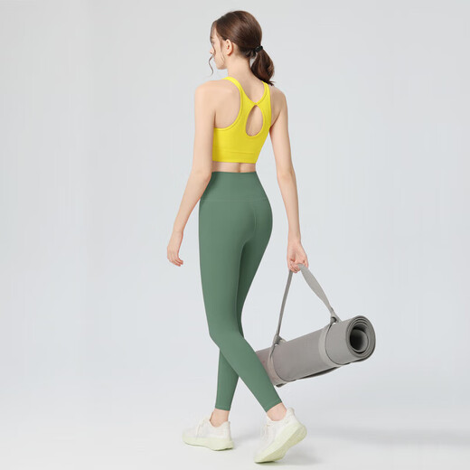 Beautiful Back Casual Suit Women's Autumn Fixed Coaster High Waist Hip Lift Sports Yoga Cycling Pilates Running Suit Black + Black Pants S