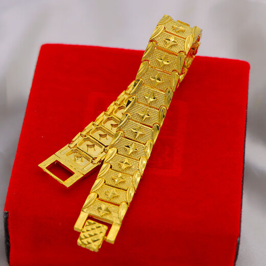 Laohuangxiang gold-wrapped silver bracelet for men, domineering boss chain, real men's trendy gold bracelet that does not fade, S buckle tank chain 10mm, about 33g