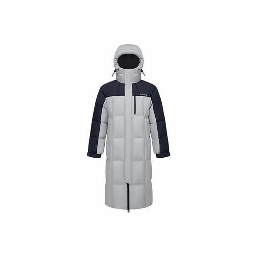 BOSIDENG fashion sports series 90 velvet stitching color hooded drawstring letters Logo chest patch pocket windproof double placket warm and thick ink gray/island blue 8A43/59028A4A XXS 155/80A