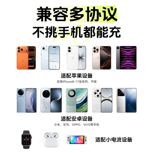 Suoying National 3C Certification丨Plug Power Bank 20000 mAh Can be used on airplanes 3-in-1 Apple 17 Magnetic Wireless Fast Charging Comes with Cord Mobile Power Super Large Capacity