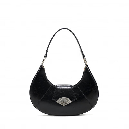 Ximuting Xiting crazy love crescent armpit bag ladies 2025 new retro niche designer shoulder crossbody bag deep black