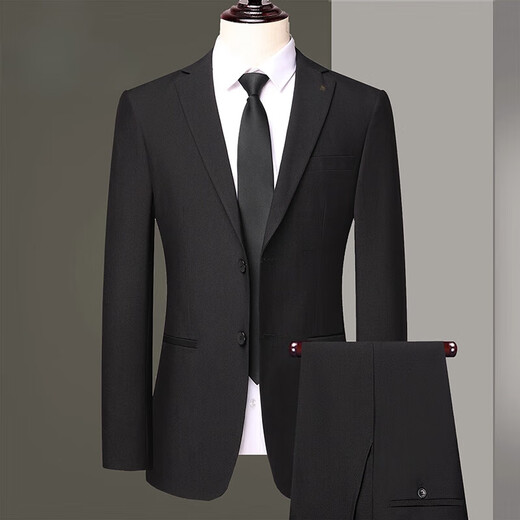 Lilang high-end suit suit for men spring and autumn middle-aged men's business casual suit wedding jacket dark gray plaid 8987 style M 170 size recommended 100Jin Jin equals 0.5kg -120Jin Jin equals 0.5kg