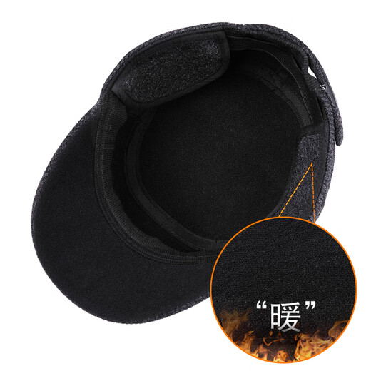 Desina woolen hat men's winter plush duck-billed hat for middle-aged and elderly people with thickened rear seal for cold protection and ear protection flat-top hat