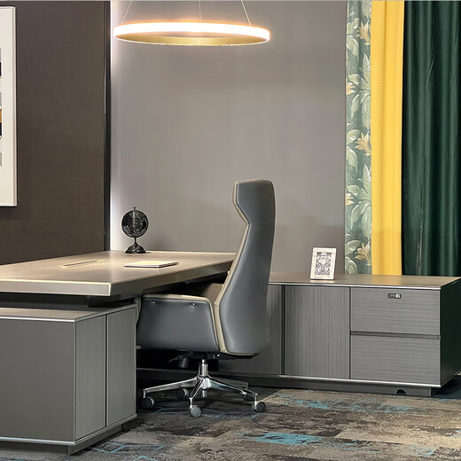 KOQUMGE boss desk desk combination simple modern light luxury high-end manager desk president desk desk office furniture 1.8 meters boss desk (left and right interchangeable)