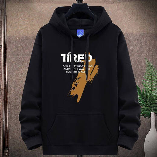 Playboy (PLAYBOY) Sports Sweatshirt Top Ten Sales Autumn and Winter Men's Velvet Thickened Hooded Loose Top Youth Casual Hoodie Pure Cotton Red No Velvet 5XL 200-220Jin Jin is equal to 0.5 kg