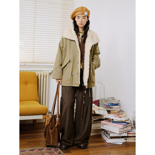 OCTOPUSME Octopus Home 10/31 New at 20:00 Fleece collar workwear-like down jacket Khaki M