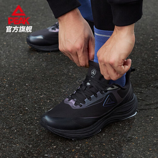 PEAK Water Resistant 4.0 Cotton Shoes Men's Shoes Autumn and Winter Water-Repellent and Velvet Warm Casual Commuting Black Sports Shoes