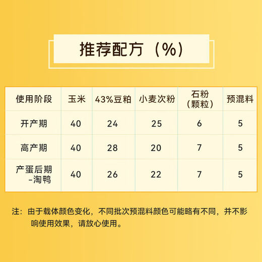 Jin Haoyuan feed 5% laying duck premix for young ducks during the laying period mixed feed for long eggs with good quality during the laying period 5% laying duck premix 50 Jin Jin is equal to 0.5 kg