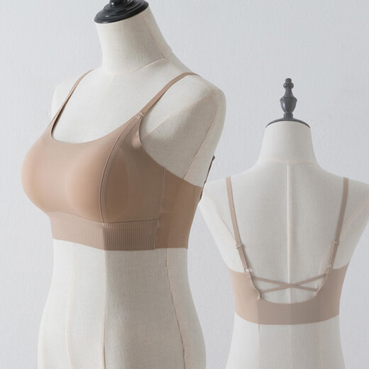 Modal high-end thickened tube top bra for women with small breasts gathered to prevent exposure and beautiful back 2025 new all-in-one camisole bra light skin color + milky white two-piece set M 0 (suitable for 80-115 Jin Jin equals 0.5 kg) 3 cm thick