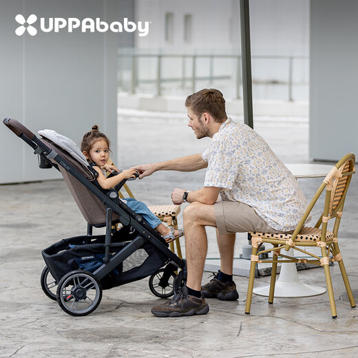 UPPAbabyCRUZ V2+ high view stroller, two-way sit-down, foldable baby stroller, oatmeal gray-LIM