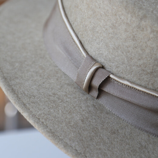 JOLISAC autumn printed European and American British style advanced custom retro woolen flat top 100% Australian wool wide brim hat travel black adjustable