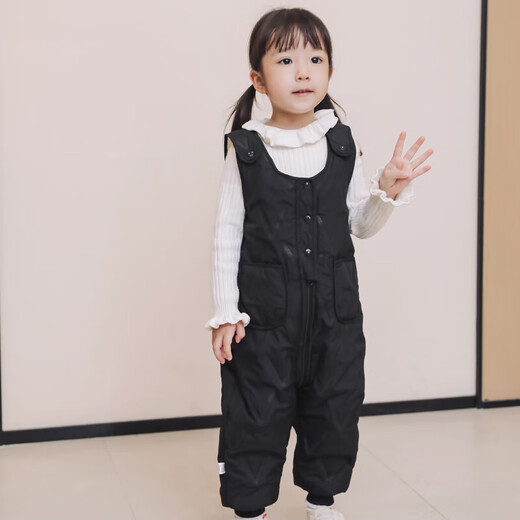 Children's overalls for boys and girls in autumn and winter all-in-one velvet cotton pants for babies with open stalls for children and infants thickened outer pants Bean Green 90 Height 75-85cm/weight 25Jin Jin is equal to within 0.5 kg