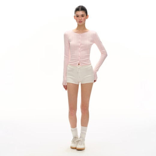 ARISEISMAriseism American retro design wool sweater light pink XS