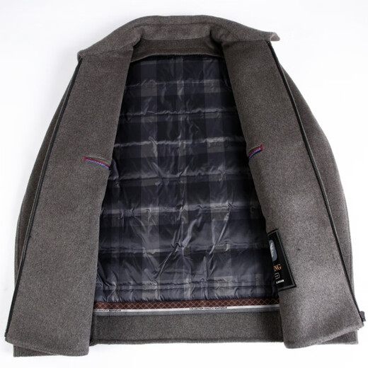 SEVEN 7 Seven brand double-sided cashmere short coat for middle-aged men, wool woolen detachable goose down lining jacket lapel jacket 6620 black (double-sided wool + goose down lining) M 170/48