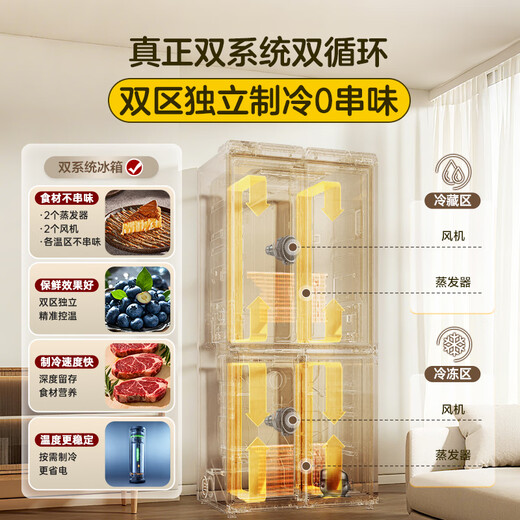 Leader Haier Refrigerator produces Lazy 510 series 502L cross-door refrigerator dual system large capacity first-class energy efficiency air-cooling LTD-510WDW9U1 15% replacement subsidy LTD-510WDW9U1 20% national subsidy
