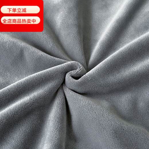 200 count A baby velvet milk velvet bed four-piece set coral velvet double-sided plus velvet bed sheet and quilt cover, high-end Emily-Paris gray, anti-static + thickened + no lint 1.8m four-piece set of bed sheet, anti-static + thickened + no lint