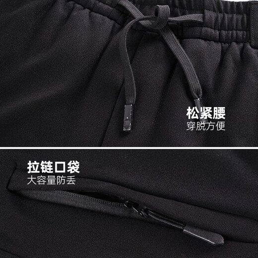 Hemian Winter Elderly Cotton Pants Men's Outerwear Thickened Dad Pants Northeastern Cotton Pants Elderly Wool Pants Plus Velvet Warm Pants Black Velvet Thickened Knee Pads Wool Cotton Pants 3XL 2 feet 8-2 feet 9 Recommended 150-170 Jin Jin equals 0.5 kg