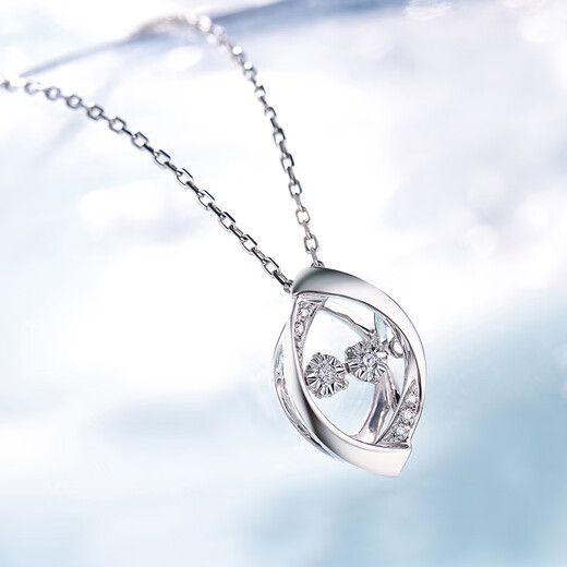 Hi Diamond Niche Design Diamond Necklace 18K Gold Diamond Smart Pendant Women's Clavicle Chain Natural Real Diamond Gift for Best Friend Gold Weight Approximately 1.47g 0.1g (Total Approximately 5 Points) - Type C