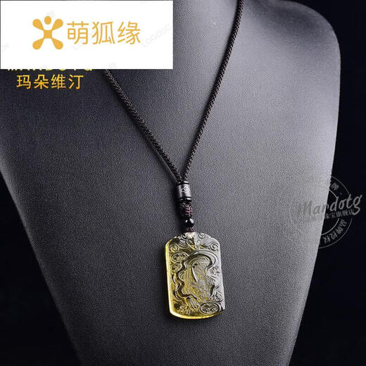 Cute Fox Edge Citrine Pixiu Pendant Wu Shi Brand Amulet Pendant Wealth Pixiu Crystal Necklace for Gifts Crystal Necklace for Gifts