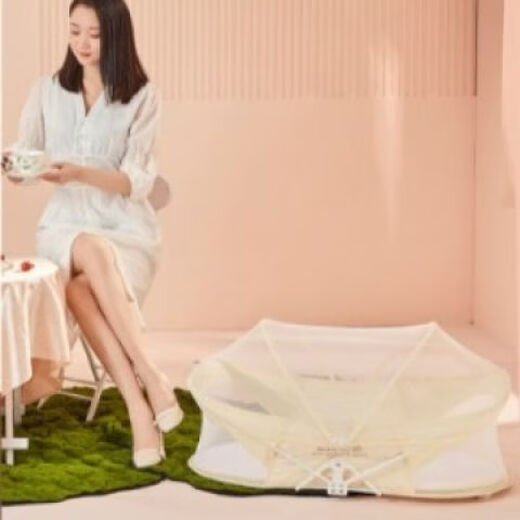 Portable bed-in-bed baby crib foldable newborn bed mobile bionic uterus bed anti-pressure light gray