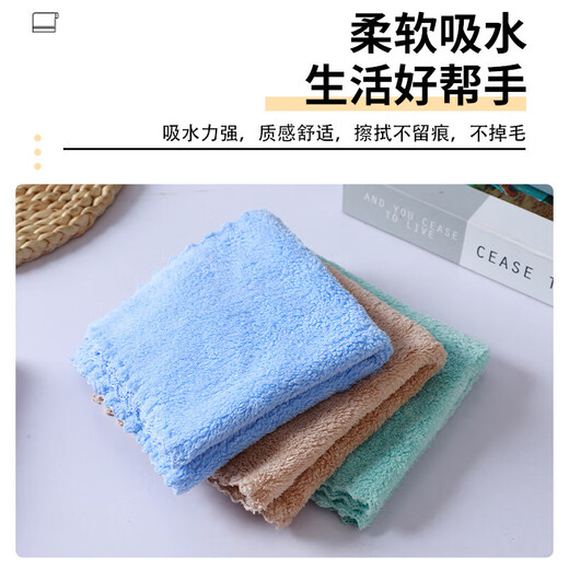 Jingxi self-operated - special brand quick-drying small square towel for pet bathing, quick-drying and absorbent towel, velvet square towel, cat and dog wash and care towel, cleaning coral towel, green coral velvet square towel 30*30cm (1 piece)