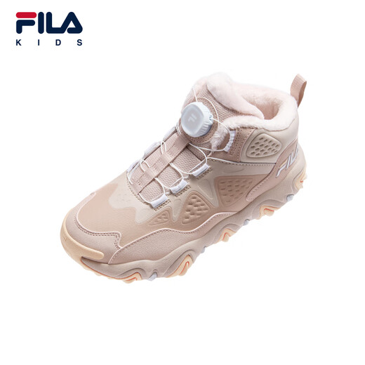 FILA Children's Shoes Cotton Boots 2025 Winter New Men's and Women's Sports Warm Cotton Shoes for Middle and Large Children Fog Rose Pink/Black Rose Pink-MS 36 Inner Length 23.0cm